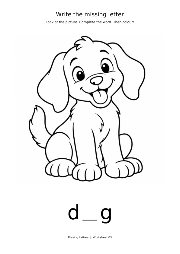 Worksheet 3: complete d_g and colour the picture