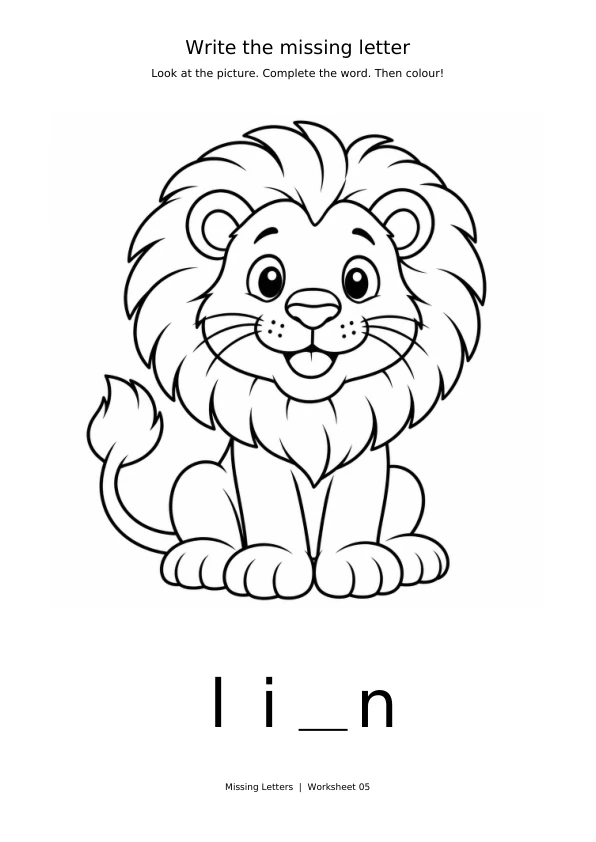 Worksheet 5: complete li_n and colour the picture