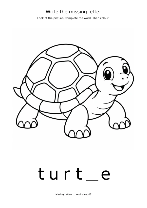 Worksheet 8: complete turt_e and colour the picture