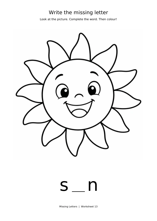 Worksheet 13: complete s_n and colour the picture